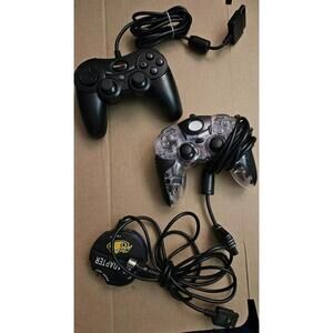 AfterGlow PL-691 Clear & Gamestop BB-122 Black Controller PS2/RF Adapter PS2 Lot